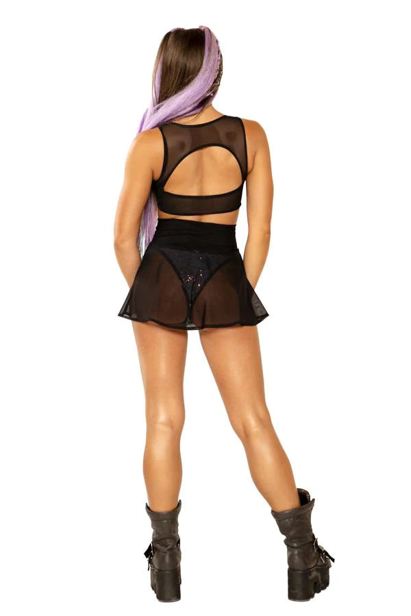 MESH HARNESS TOP / MESH SKATER SKIRT