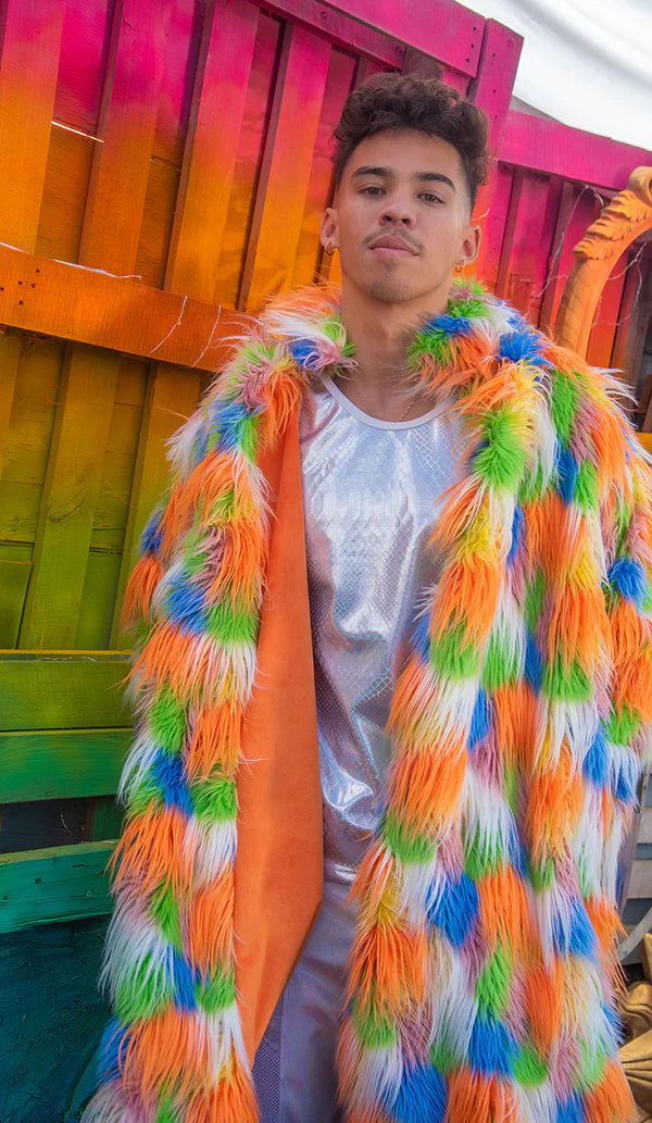 UNISEX FAUX FUR MID-LENGTH COAT