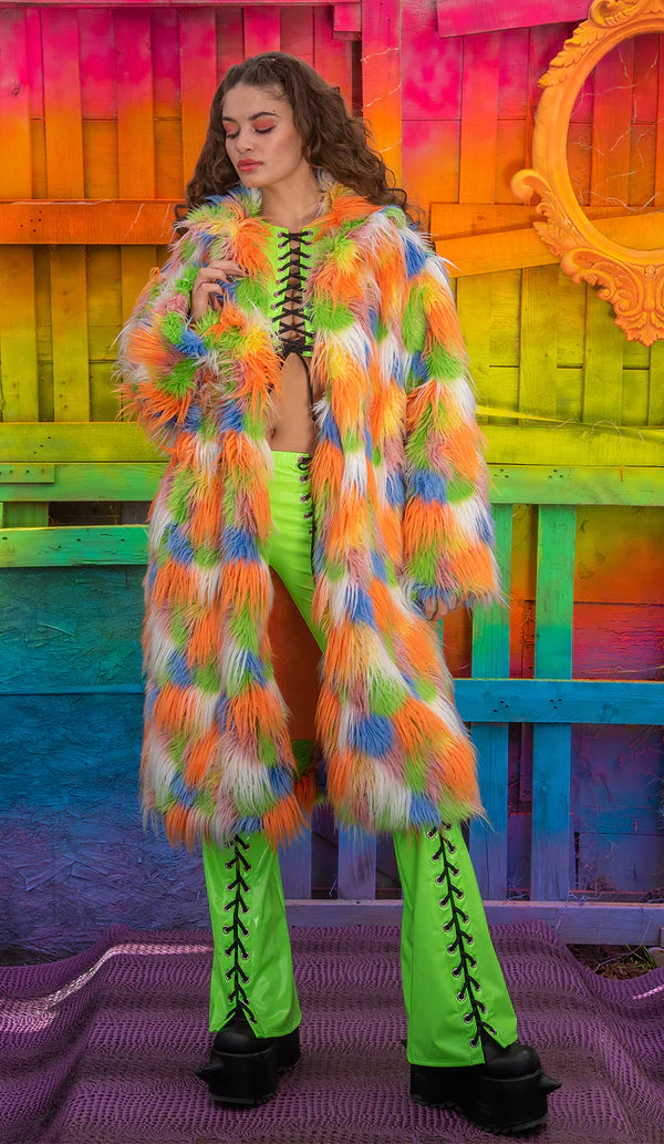 UNISEX FAUX FUR MID-LENGTH COAT