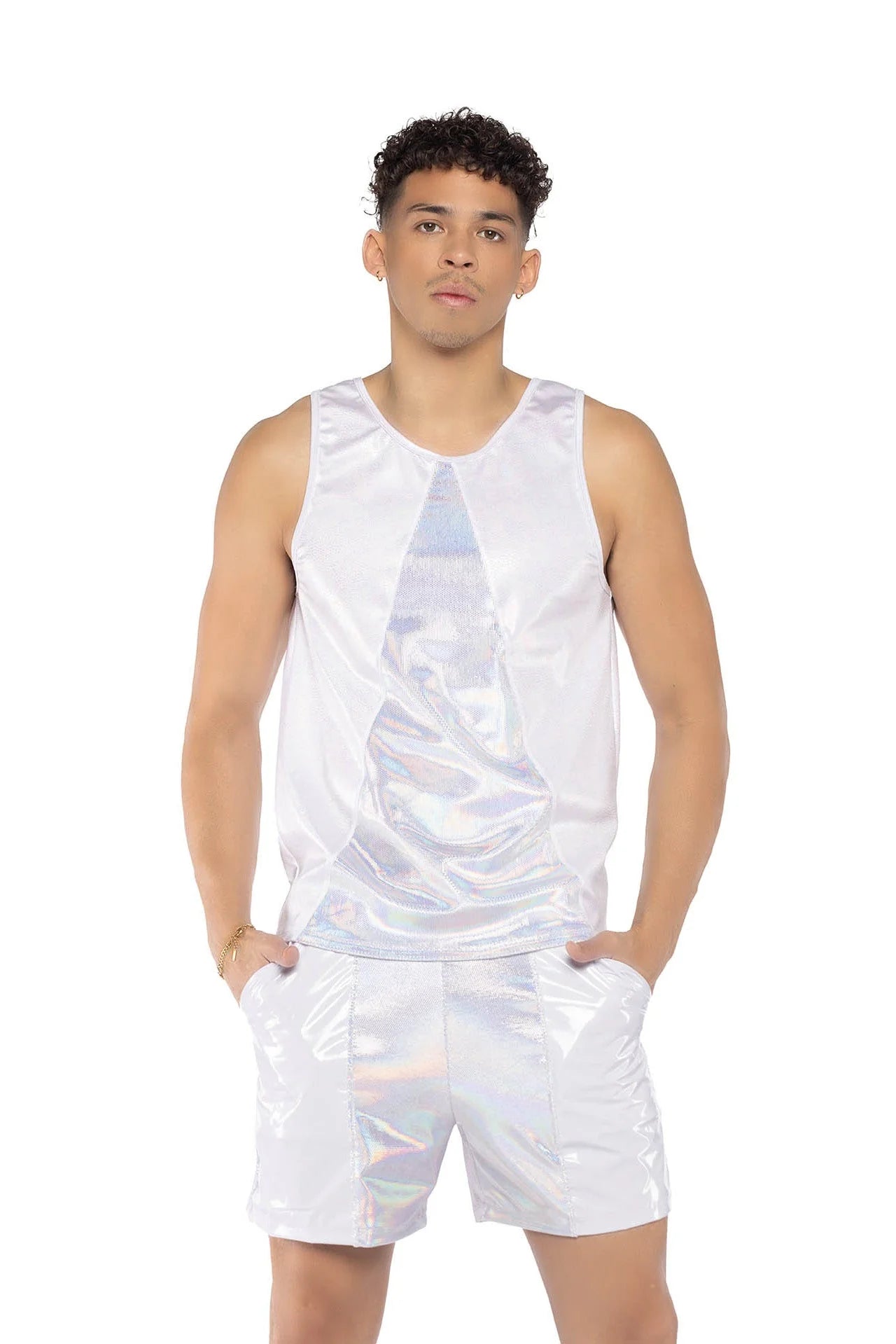 TWO-TONE BOARD SHORT AND SLEEVELESS SHIRT