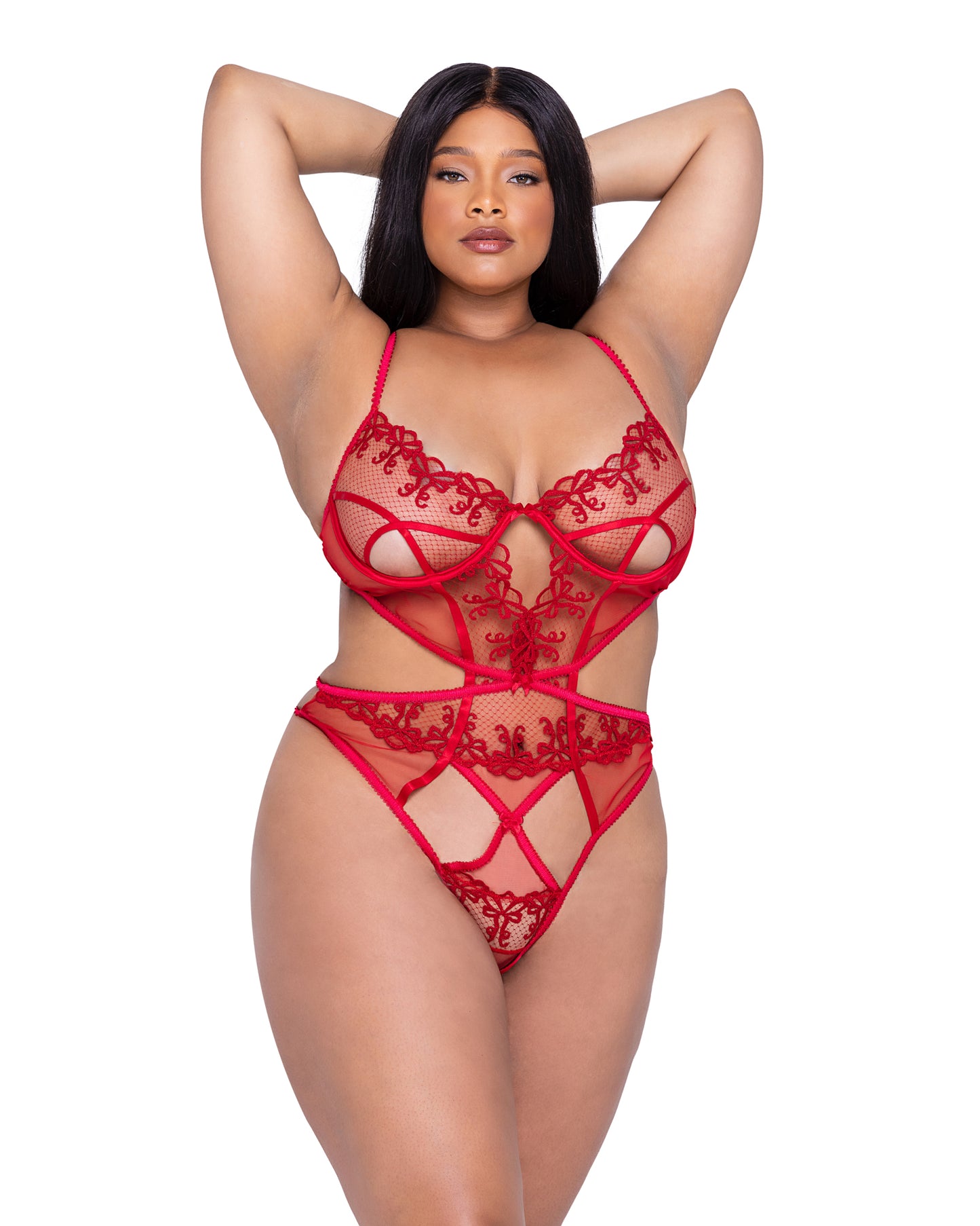 Beyond Wonderland Red Bow Bodysuit XS-2X Plus