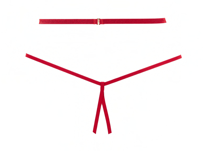 Crotchless Strappy Bralette & Panty Set