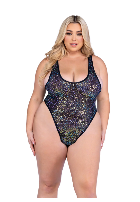 SEQUIN FISHNET ROMPER
