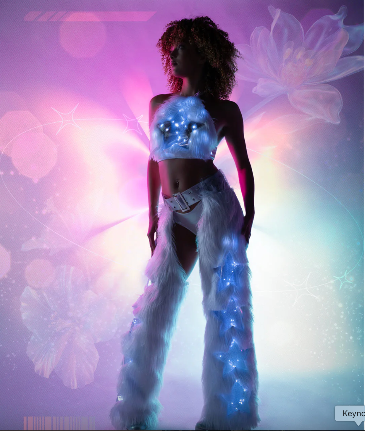 Light-Up Faux Fur/Glitter Vinyl Star Chaps