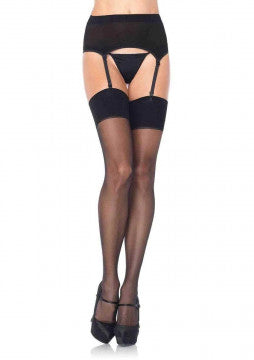Garter Belt and Stocking - Queen - Black