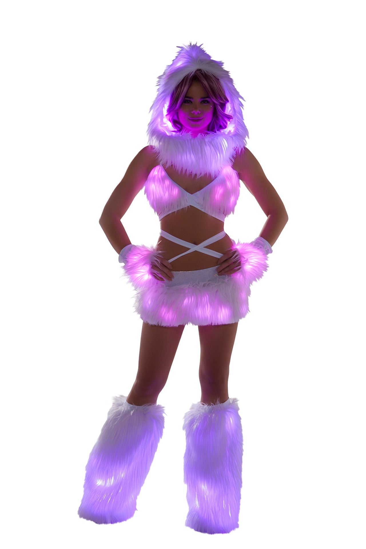 FAUX FUR LIGHT-UP INFINITY HOOD - FF430