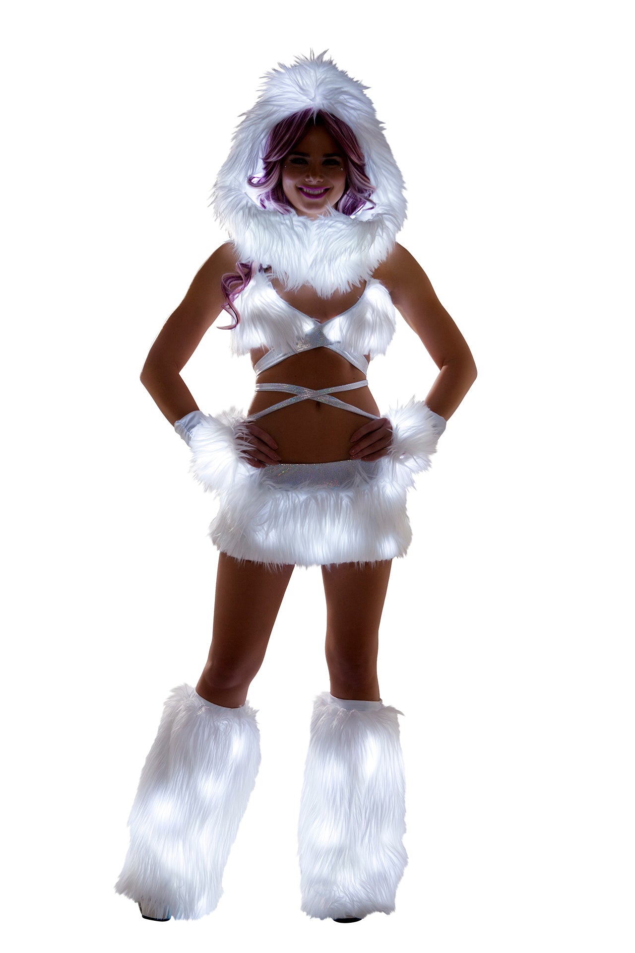 FAUX FUR LIGHT-UP INFINITY HOOD - FF430