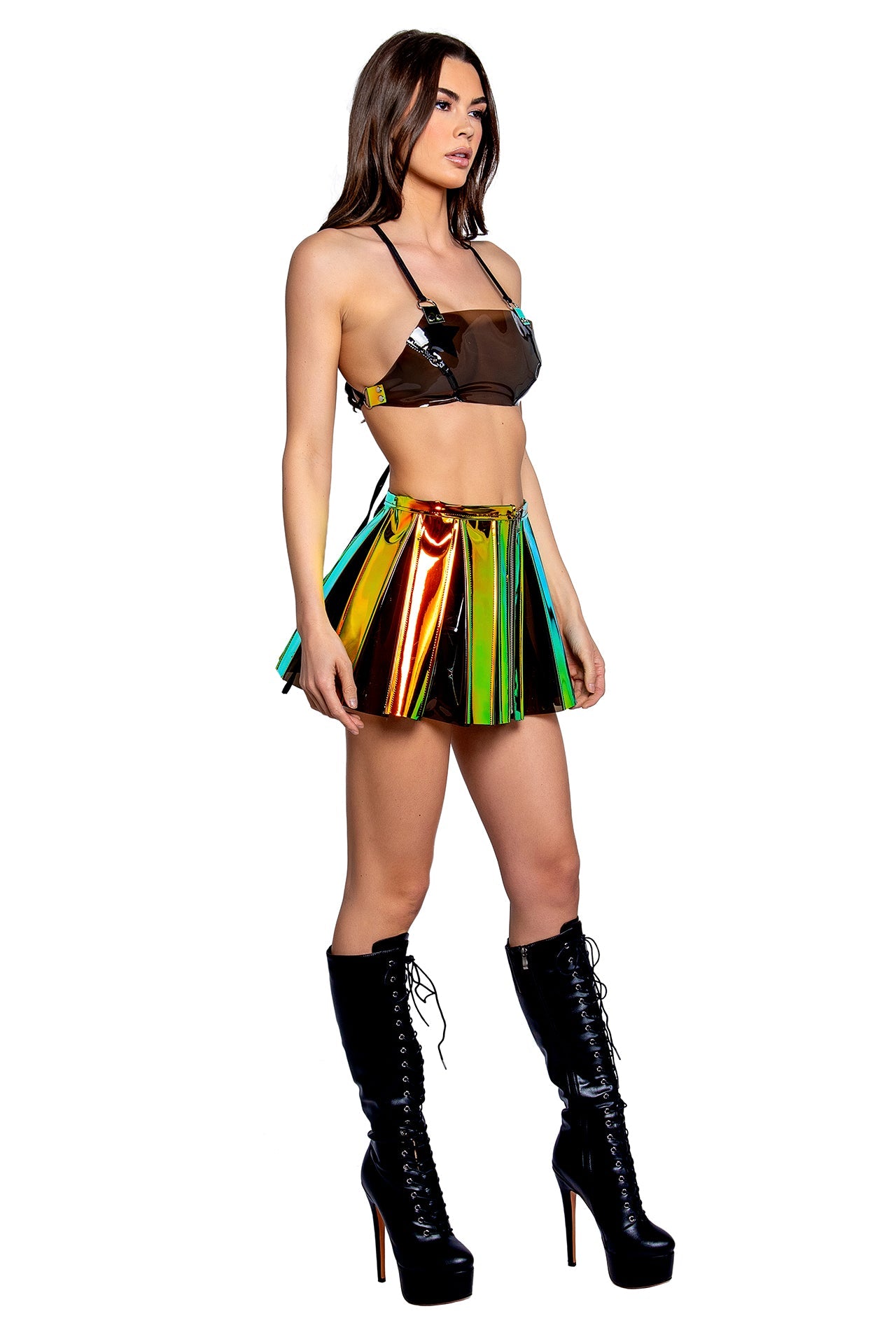 VINYL PLEATED SKIRT - FR120