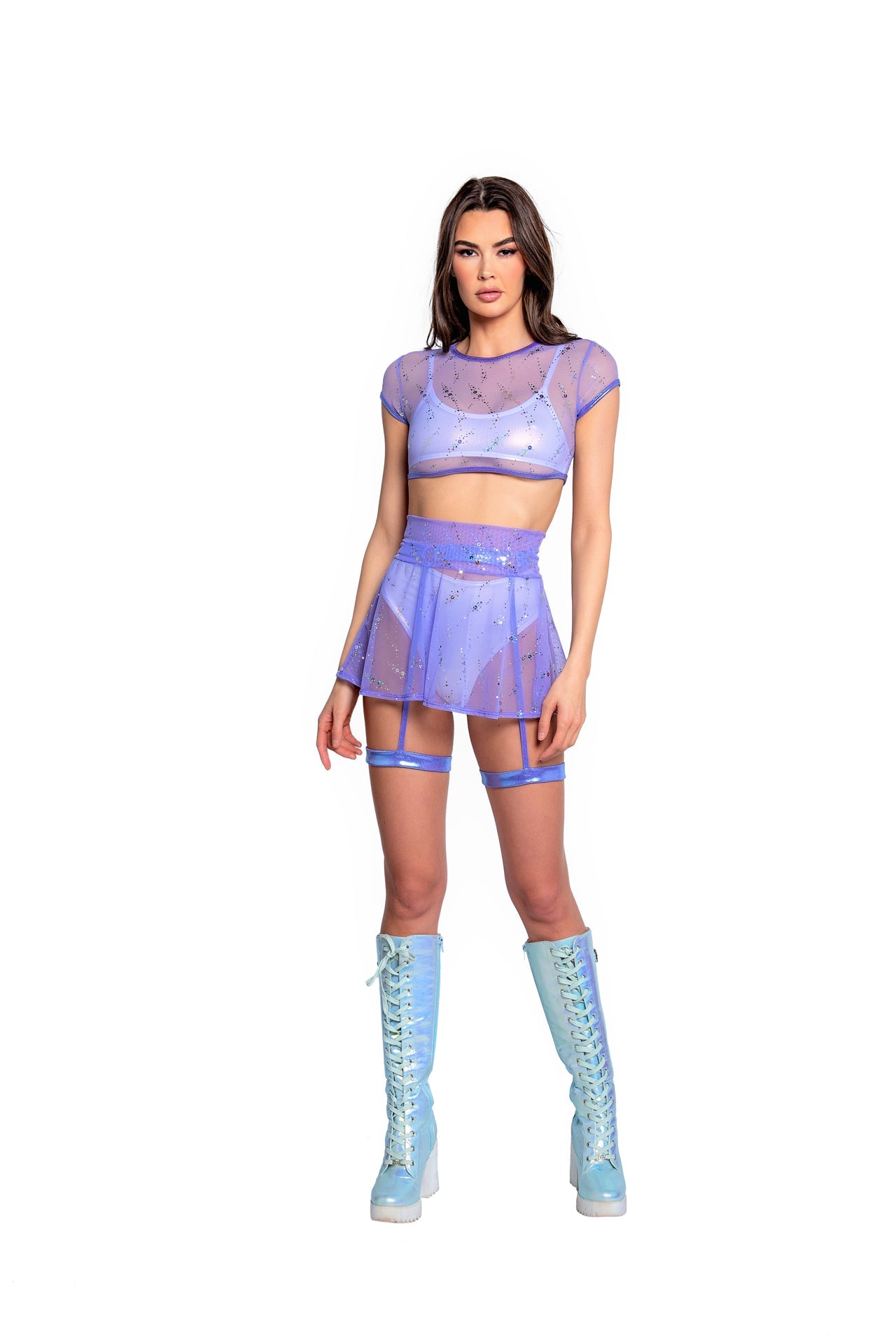 ASTRO SEQUIN SKATER SKIRT - FR129