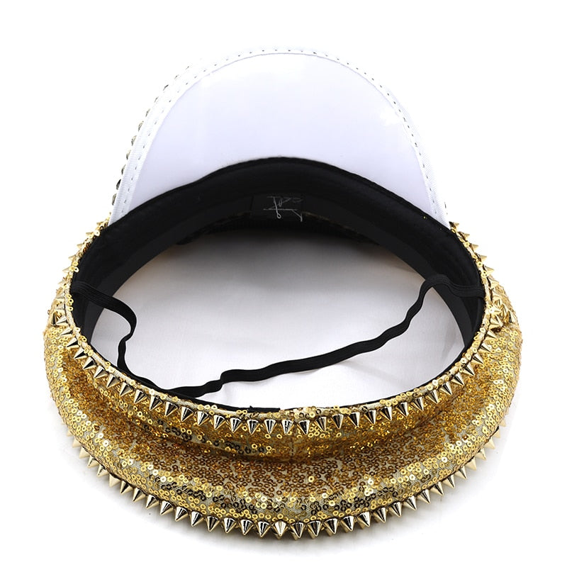 Steampunk Military Hat with Gold Rivet